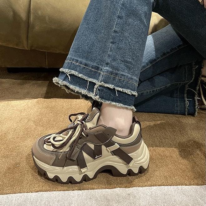 Dámské Boty Jaro Dámské Tenisky Léto Móda Platforma Sportovní boty Černá Kawaii Vulkanizované Volnočasové robustní tenisky