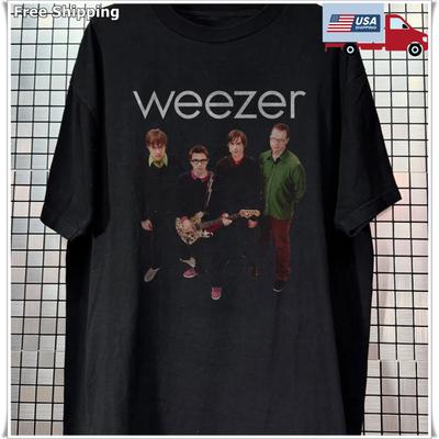 Weezer Amerikanische Rockband T-Shirt, Unisex Schwarzes T-Shirt, Größe S-