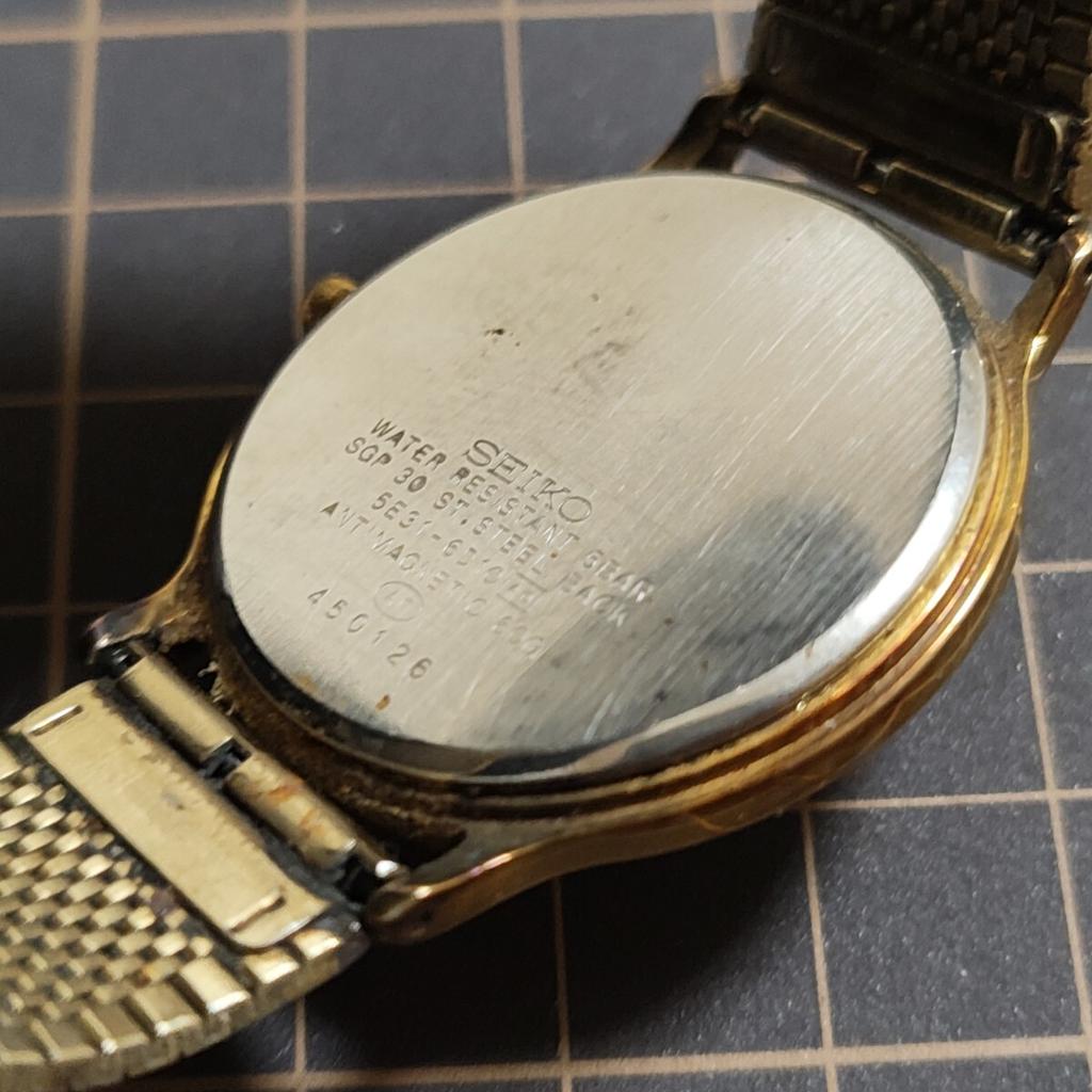 SEIKO SPIRIT Seiko Spirit Quartz Gold Wristwatch Code [Working Condition] 5E31- (Management K26)