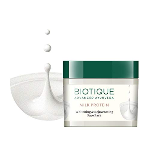 Biotique Milk Protein Brightening Face Pack For Glowing Skin 50g With Honey Almond Oil For Smooth Fair Skin