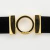 Salvatore Ferragamo Gancini belt black/gold Suede/Plated Gold Women Used