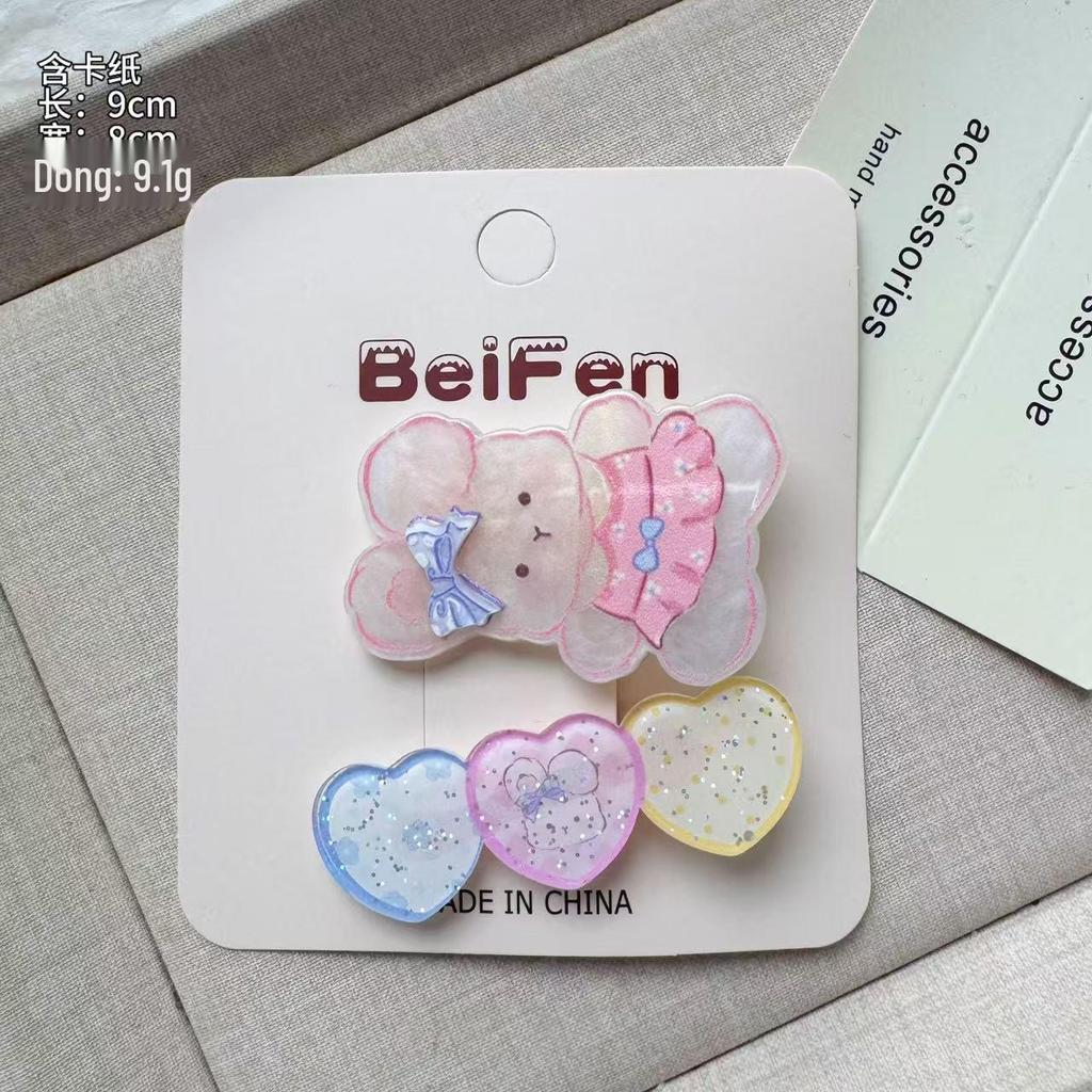 Cute Animal Acrylic Hair Clip for Women & Kids, Dopamine Girl Bangs Side Clip