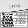 3D ABS Letter Car Body Trunk Emblem Stickers Badge Decal For Peugeot 2008 3008 4008 5008 206 207 208 107 307 308 408 Accessories