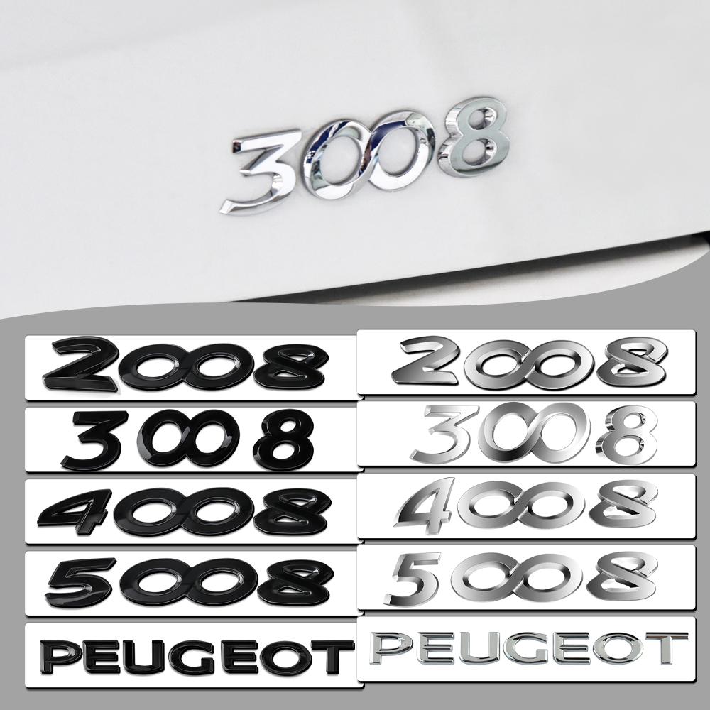 3D ABS Letter Car Body Trunk Emblem Stickers Badge Decal For Peugeot 2008 3008 4008 5008 206 207 208 107 307 308 408 Accessories