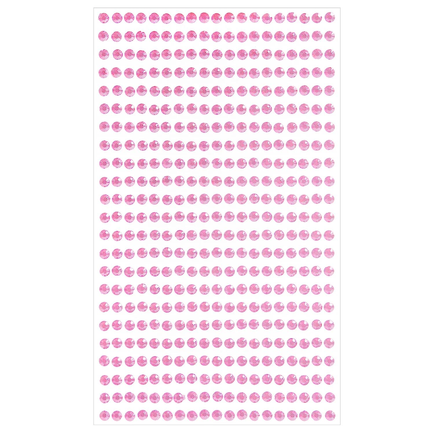 

4mm Colorful Face Makeup Jewels Acrylic Temporary Tattoo Self Adhesive Eyes Diamond Stickers DIY Body Art Rhinestone Decorations розовый