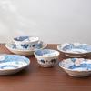 Japanese Mino Ware Ceramic Tableware Set: Creative Underglaze Fruit Plate, Noodle Bowl, and Rice Dish.