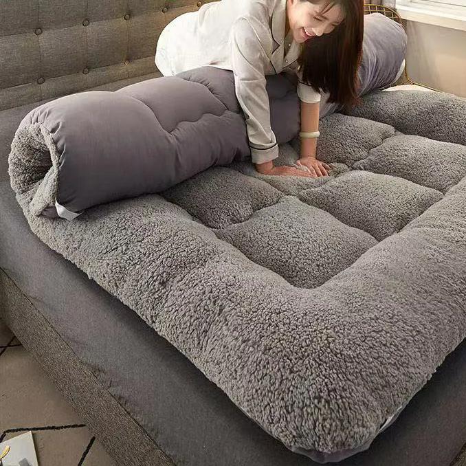 WTEMPO Large Size Solid Color Simple Retro Foldable Mattress Home Hotel Cushions Soft Tatami Mats Thickened Student Dormitory Mattresses