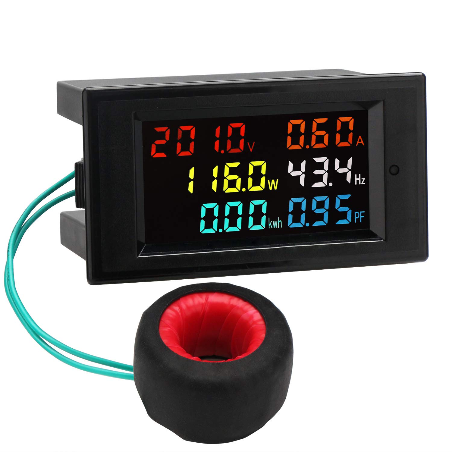 

DROK AC LCD Monitoring Power Electrical Energy Multimeter Digital Color LCD Voltage and Power Detector with Data Reading Panel Meter, 80-300V 100A, чорний