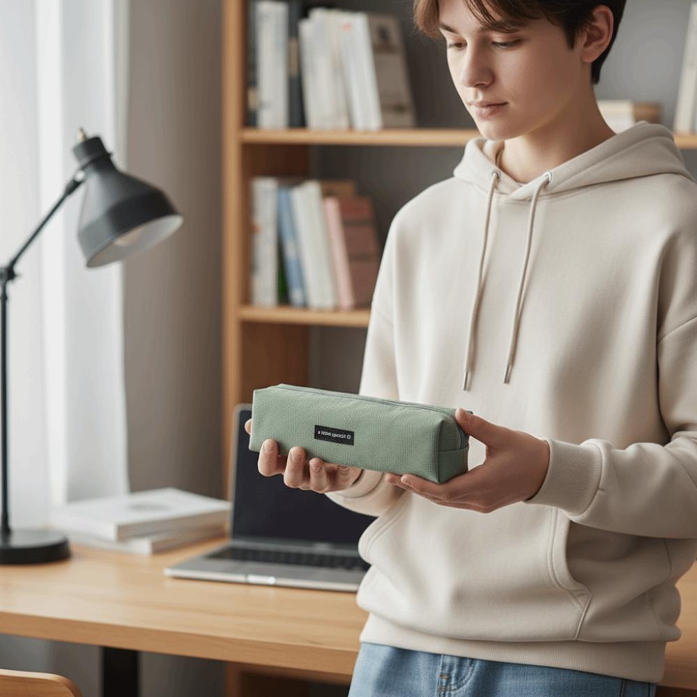 Solid Color Student Stationery Box Small Size Pencil Organizer Case  Stationery Storage