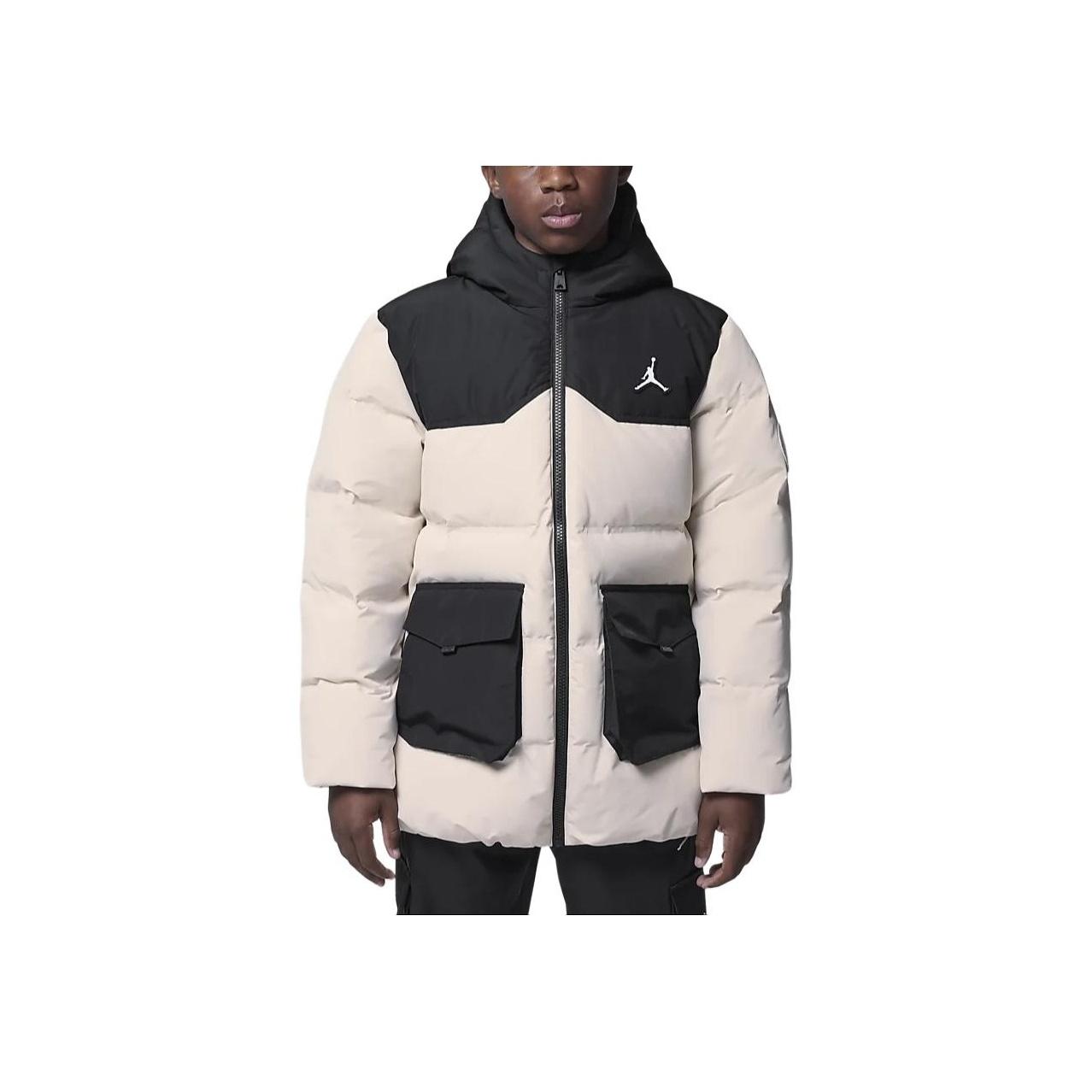 

Jordan Logo Водонепроницаемая теплая куртка-пуховик с капюшоном для детей, верхняя одежда светло-коричневого цвета HQ7095-271 L