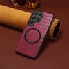 Alligator Pattern Leather Case for Samsung Galaxy S26 Ultra S25 Edge S24 Plus S23 Fe S21 A56 5G Magnetic Wireless Charging Cover