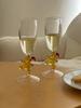 Christmas New Cute Gingerbread Man Wine Glass Ins Gift High footed Champagne Glass Festive Atmosphere