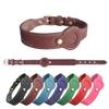 Full-Grain Leather Apple AirTag Dog Collar - Detachable & Trackable
