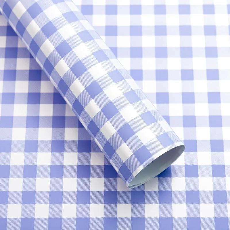58*58cm/40pcs Plaid Checkered Flower Gift Wrapping Paper Waterproof Craft Flower Packaging Paper Retro Bouquet Wrapping Paper