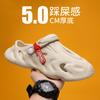 Men's shoes 2025 summer new fashionable breathable men's wear-resistant soft-soled hole shoes outdoor one pedal two wear sandals