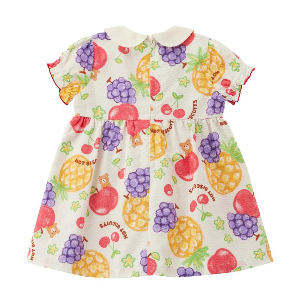 HOT Short Sleeve Dress Boys Girls Baby Kids Clothing Ivory 120cm [MIKIHOUSE BISCUITS] Children's 72-1901-141