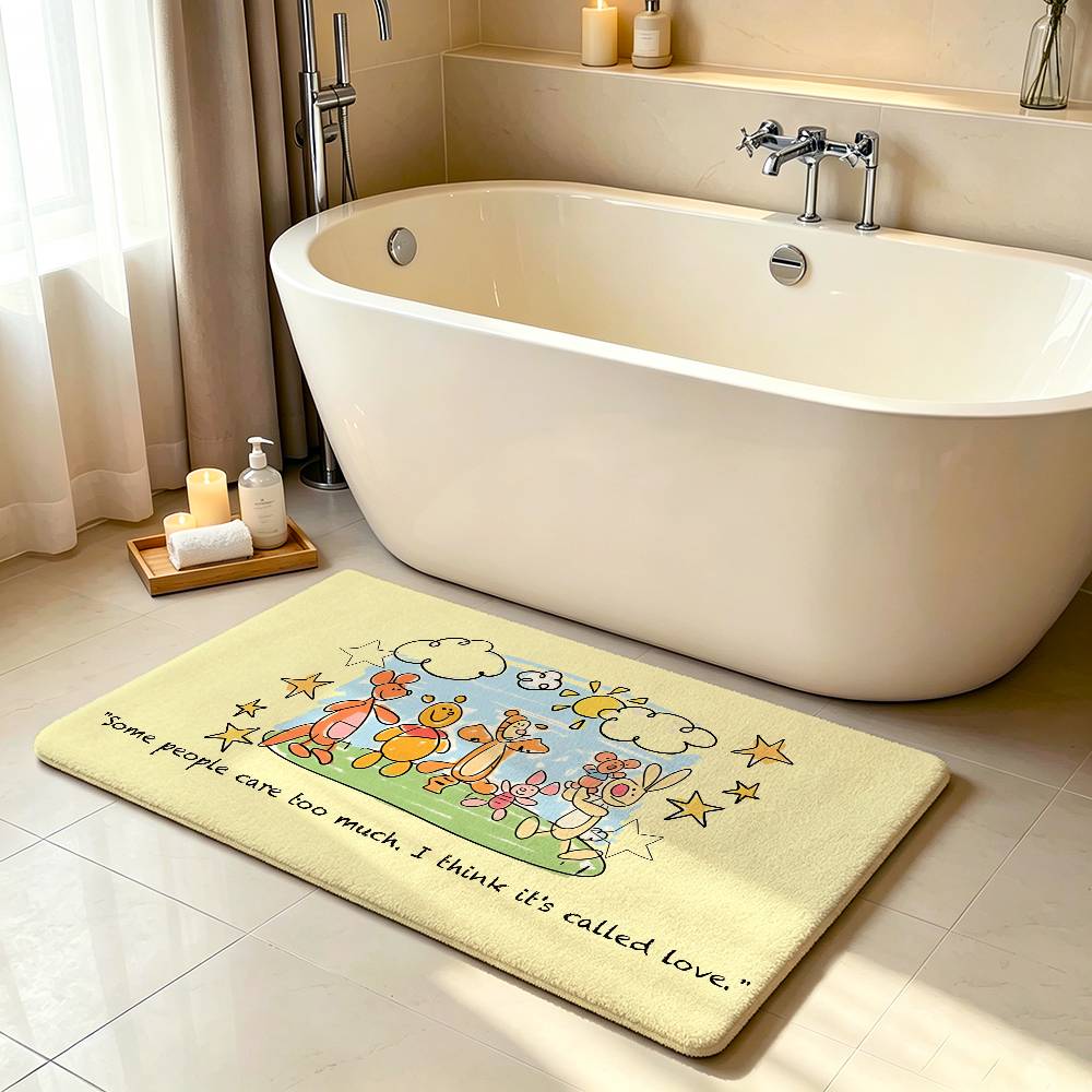 Classic Cartoon-W-wInnie The Pooh-S Kawaii Carpet Bathroom Anti-slip Mat Door Mat Home Decoration Mat Entrance Scratch-resistant
