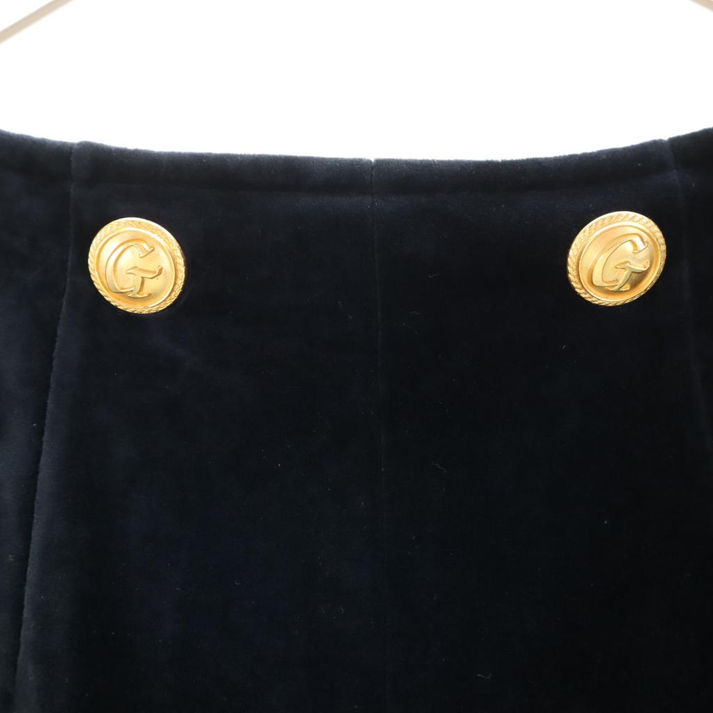 GIVENCHY 90s Unused, Made in Japan, Old Velor Shorts 9 Navy LIFE Tagged Women Used