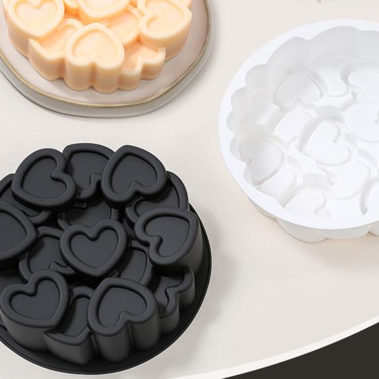 Silicone Cake Mold Flexible Food Grade Baking Mold for Oven And Freezer Non-Stick Heart Shape Dessert Mold for Mousse Cookies Jelly
