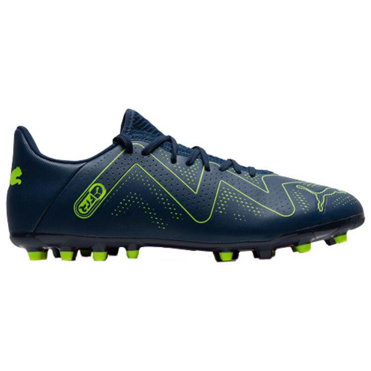 Puma Future Play Round Toe Lace-Up MG (Rubber Short Stud) Durable Breathable Soccer Shoes Men Soccer Shoes Blue Green 107380-03