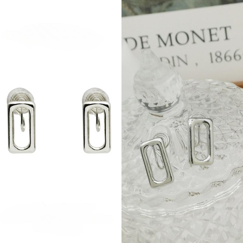 

Простые квадратные металлические серьги-спирали от комаров без пирсинга зажима для ушей