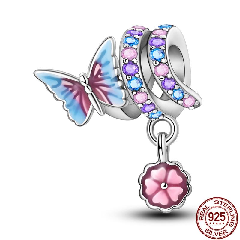 Fit Charms Fororiginal Bracelets 100%Copper Luminous Butterfly Series Beads Diy Jewelry Making For Women Gift