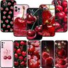 LO24 Cherry fruit Soft Shell Phone Case for Samsung Galaxy S20 S21 S22 Ultra FE + Plus A21S A22 A24 A25 A26 A30 A30S A31