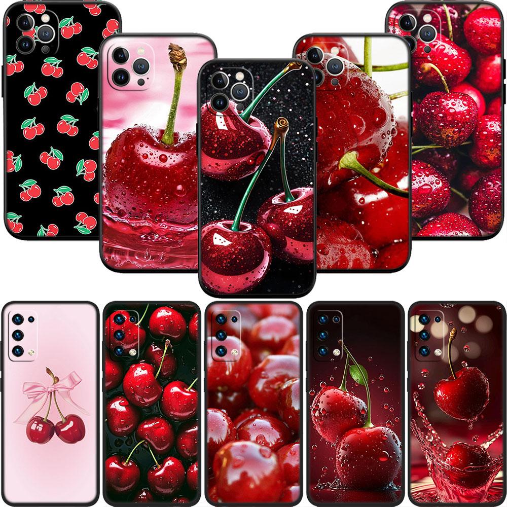 LO24 Cherry fruit Soft Shell Phone Case for Samsung Galaxy S20 S21 S22 Ultra FE + Plus A21S A22 A24 A25 A26 A30 A30S A31