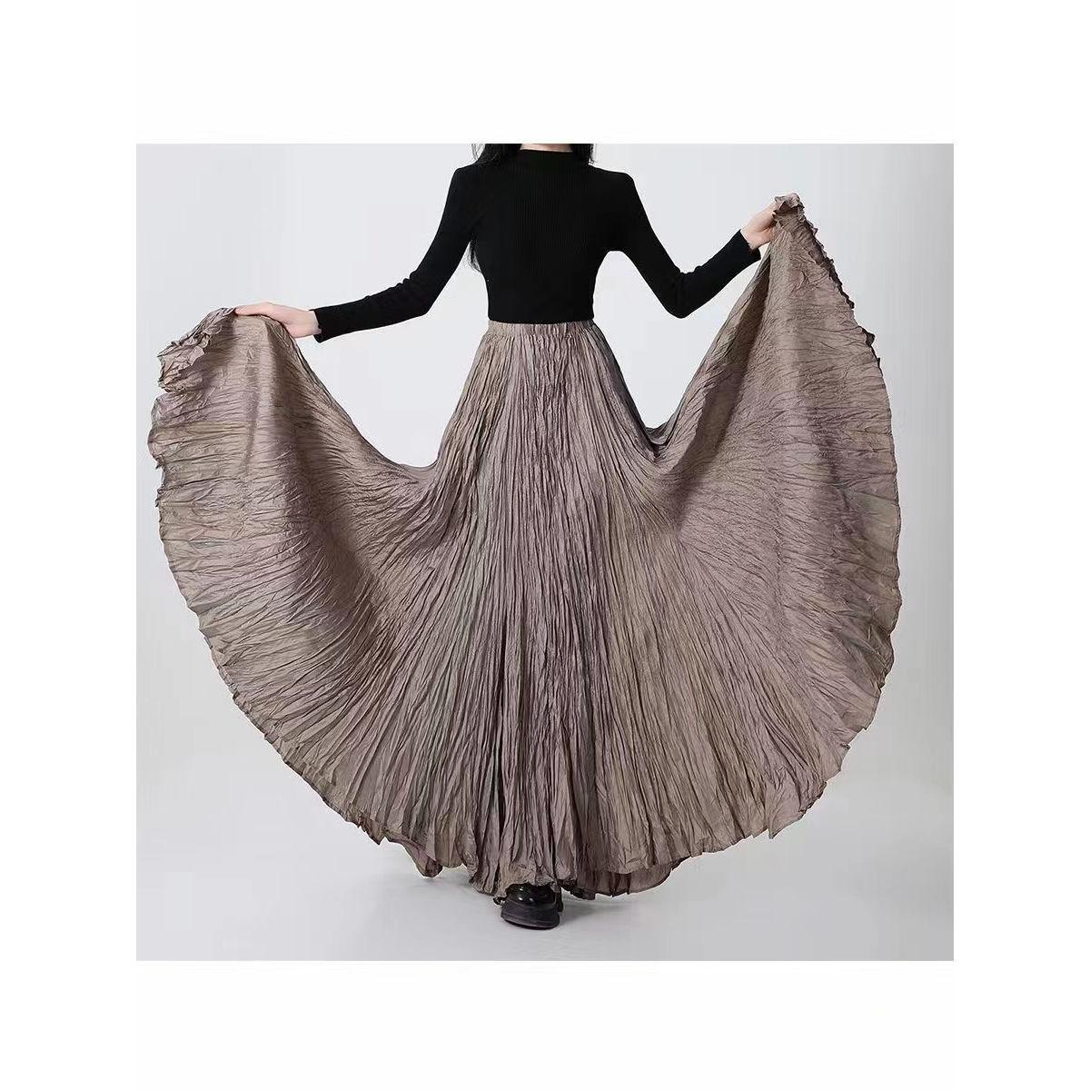 

Женская модная длинная юбка с высокой талией, хлопковая фалда, женская повседневная пляжная юбка-макси в богемном стиле с оборками one size кофейный