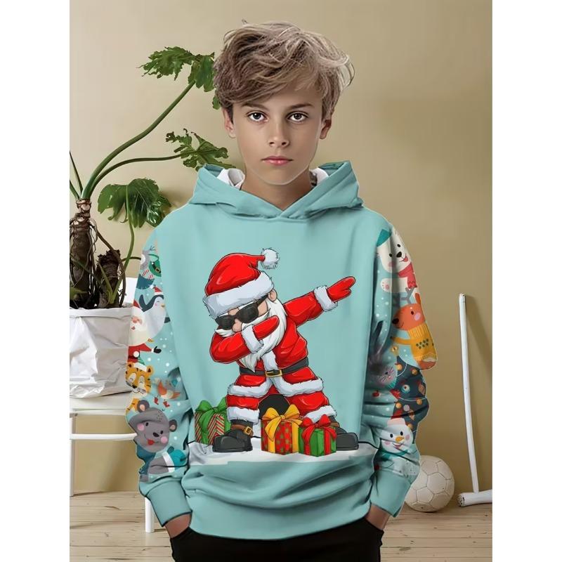 Christmas Hoodies for Kids Sweatshirts New Year Fashion Sweatshirts Casual Streetwear Santa Claus Kids Clothes Children Top