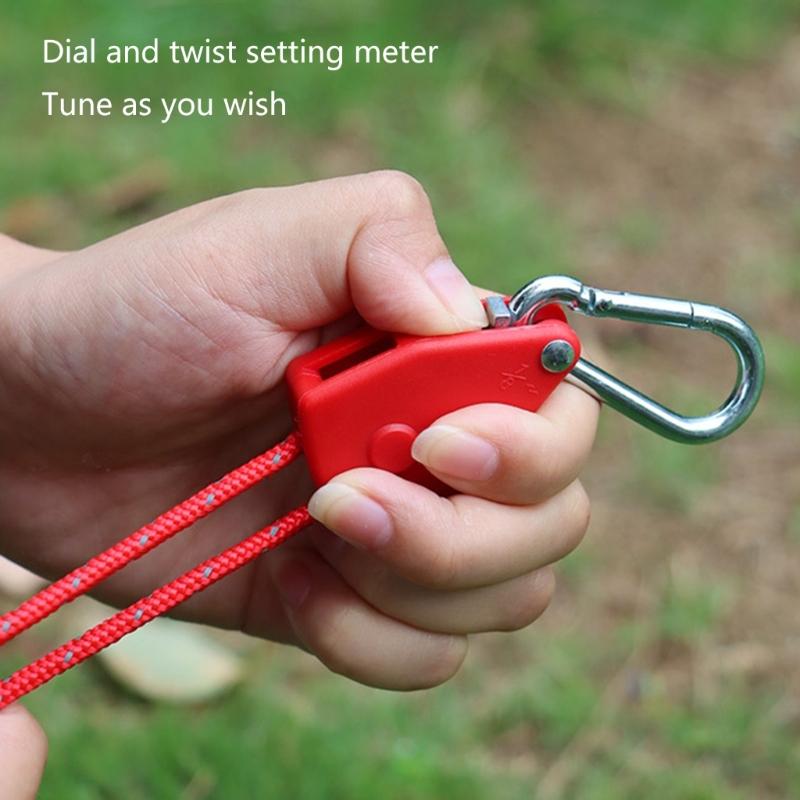 4pcs Reflective Camping Rope Heavy Duty Tent Guy Rope with Pulley Outdoor Tent Guide Cord with Adjuster Easy To Use