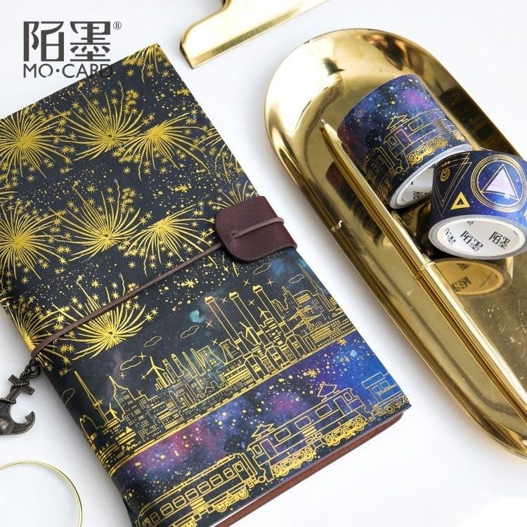 Cinta de Enmascarar Washi Cinta de Papel Adhesivo Decorativo para Scrapbooking Diy Creative Dream Sky Fireworks