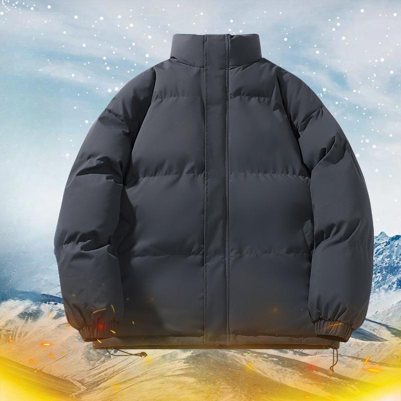 Winter Teen Trend Padded Coat Thickened Couple Versatile Solid Color Padded Jacket