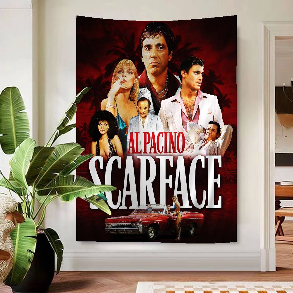 Retro Sscarface Film Cartoon Tapestry Art Science Fiction Room Home Decor Art Home Decor