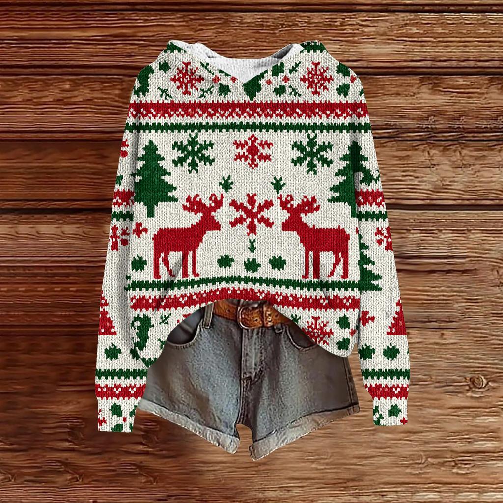 Dámské mikiny Pletený svetr Roztomilé tričko Podzimní pulovr Mikina s kapucí