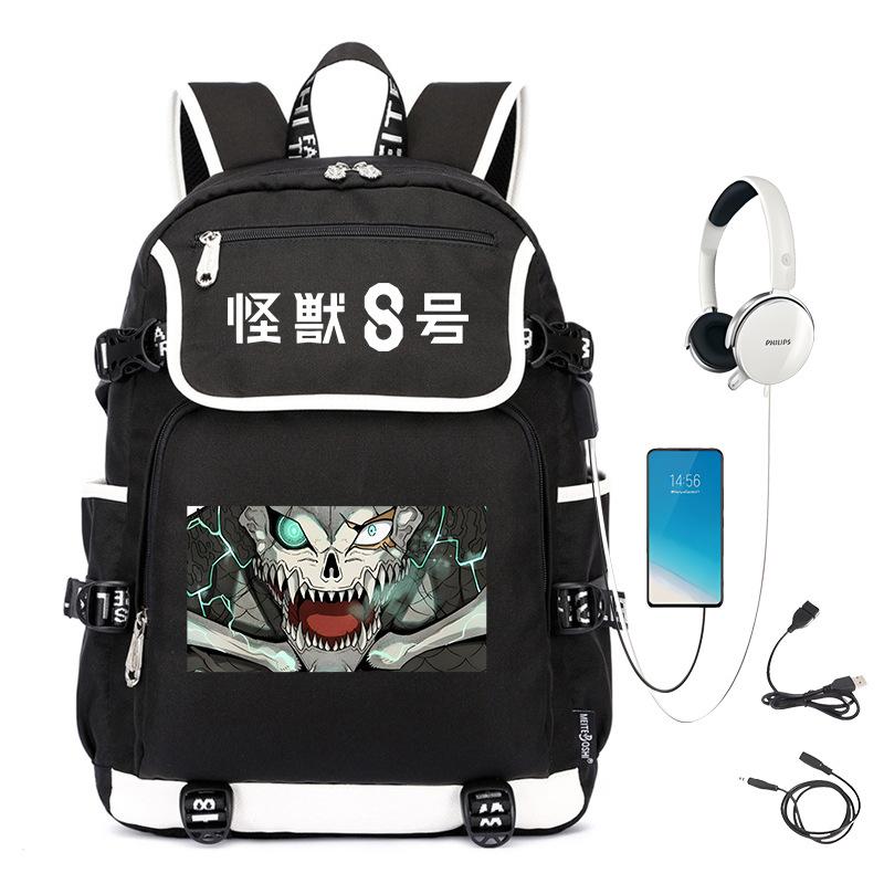 

Monster No. 8 Peripheral Personalized Printed Backpack with USB Interface Cross-border Korean Edition Student Leisure School Bag no specification