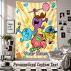 Wall Hanging Tapestry With Custom Name & Text, Mr. Men & Little Miss Decorative Tapestry For Bedroom