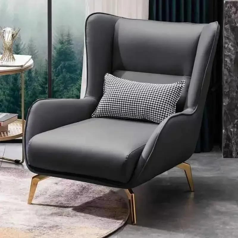 Luxury Nordic Chair Cushion – Modern Leather Armrests, Suitable for Bedroom Lounge & Living Room Furniture