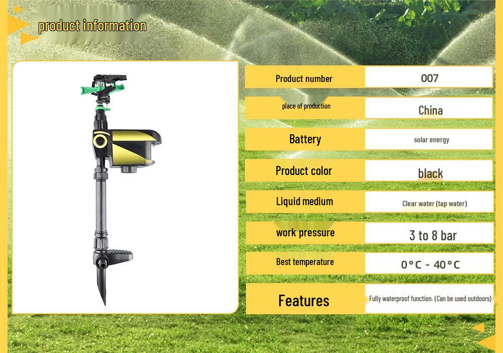 Garden Solar Waterproof Sensor Sprinkler & Remote-Controlled Animal Repeller