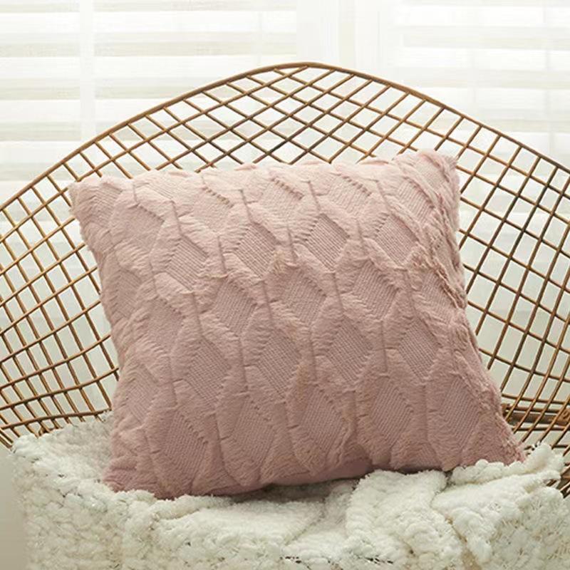 Plush Sofa Pillow Bedside Pillow Cover Ins Removable and Washable Diy Cushion Cover