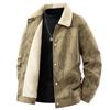 Men's Plush Fleece-Lined Suede Lapel Jacket: Business Casual, Versatile, Loose-Fit, Fashionable, Comfortable.