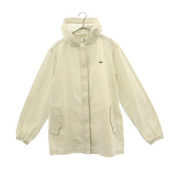 

LACOSTE made in Japan Logo patch Hoodie Cotton jacket 42 white Women Used
