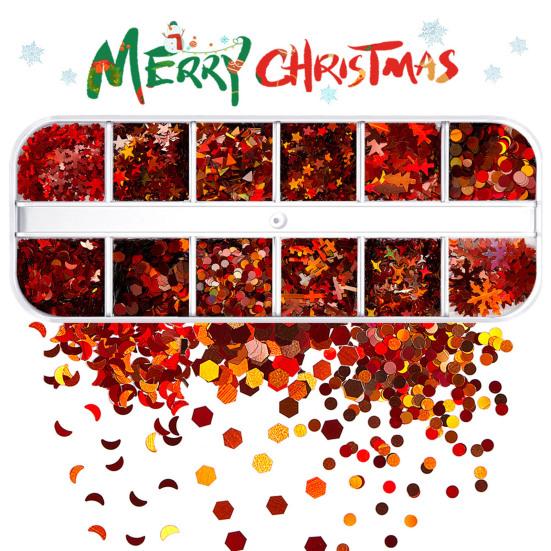 1 Box Nail Sequins Ultra-Thin Bright Color Mix Shape Wide Application Easy To Apply Decorative PET