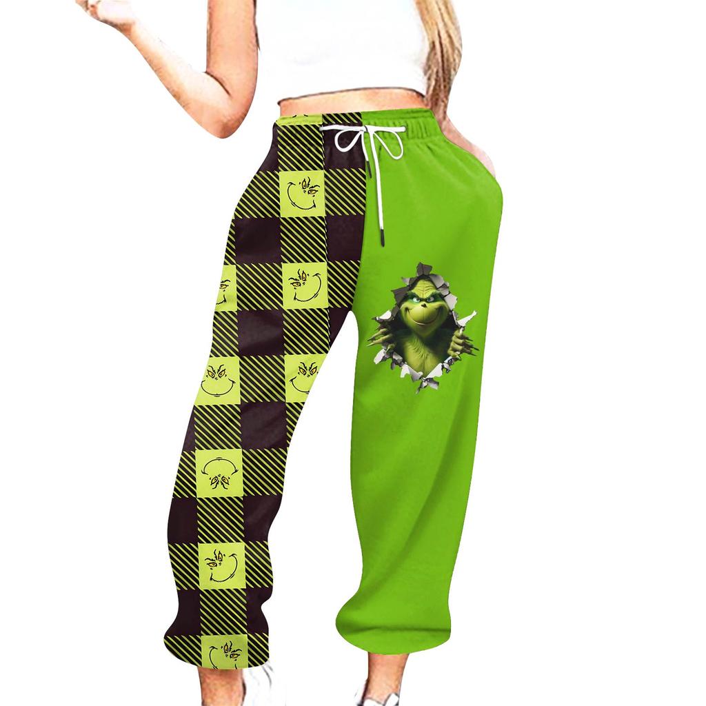 Women's Casual Fashion Christmas Printed Casual Sweatpants Elastic Waist Drawstring Pants