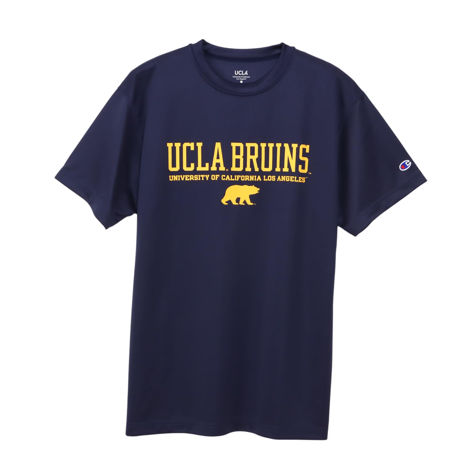 

Champion DRYSAVER Short Sleeve with a Round High and Rubber Print Men s T-Shirt, C3-BB362, Navy, Neck, Breathability, Antibacterial,