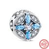 S925 Solid Silver Flowers Smile Butterfly Heart Tree Shiny Fashion Round Beads Fit Original  Charms Bracelet Women Jewelry
