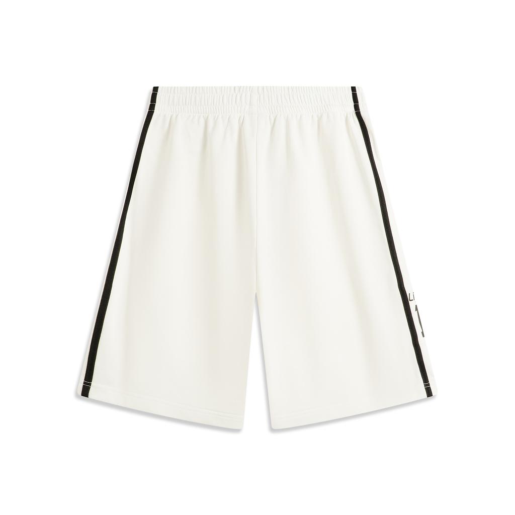 Li-Ning Sports Lifestyle Series Letter Elastic Simple Color Block Casual Shorts Men Shorts Off-White AKSV279-1
