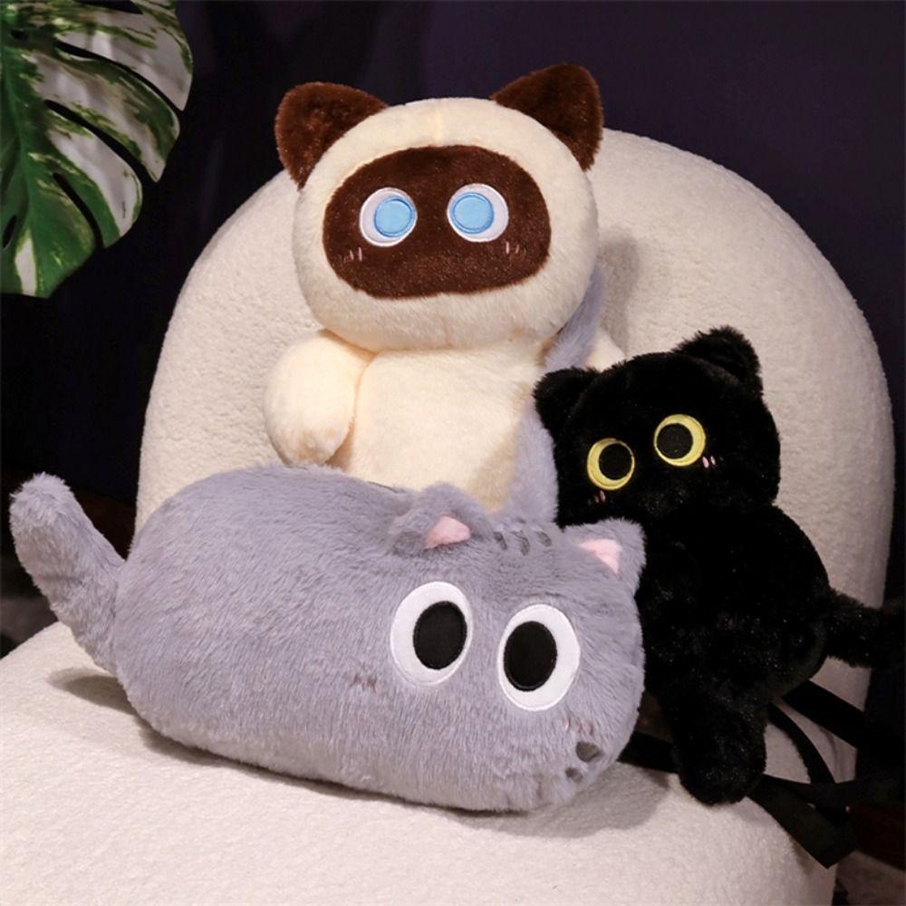 Big Eyes Cartoon Cat Crossbody Bag Soft Plush Cat Plush Toy Doll Bag Cat Plush Shoulder Bag  Girls