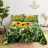 Sunflower Bed Sheets and Pillowcases for Single Double Beds Bedsheets Set with Pillow Case 2pcs 3pcs Queen Full Size 3D Soft