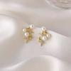 Korean Small Cute Star Rhinestone Pearl Stud Earrings for Women 2021 New Fashion Creative Jewelry